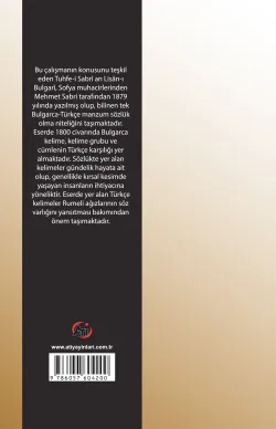 Tuhfe-i Sabri an Lisan-ı Bulgari (Mehmed Sabri’nin Bulgarca-Türkçe Manzum Sözlüğü)